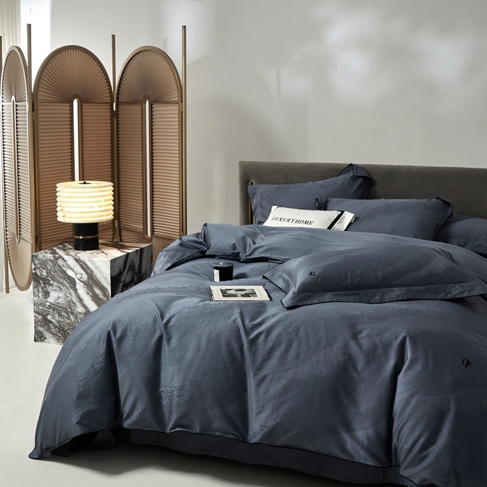 91家纺网 家纺一手货源 找家纺 安莱生活 2024新款60S天丝棉提花四件套-凯撒 凯撒-清墨