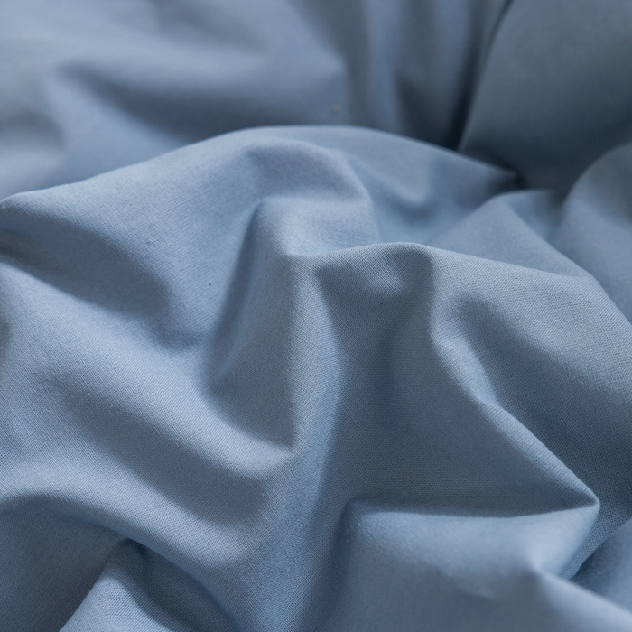 91家纺网 家纺一手货源 找家纺 柠萌家居 2025新款无印良品风色织水洗棉A类学生宿舍三件套 浅蓝灰