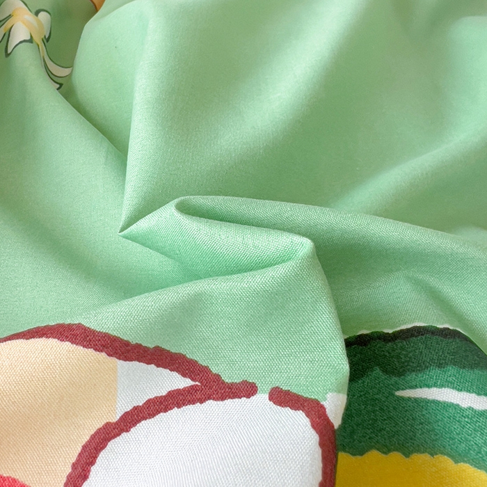 91家纺网 家纺一手货源 找家纺 楠沐家纺 2025新款亲肤芦荟棉印花学生宿舍上下铺四件套三件套 牛油果小兔