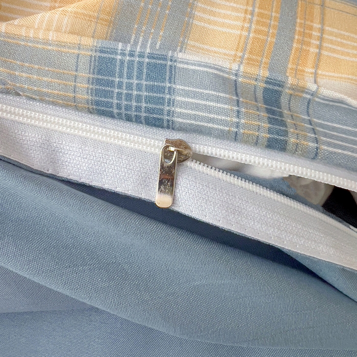 91家纺网 家纺一手货源 找家纺 楠沐家纺 2025新款亲肤芦荟棉印花学生宿舍上下铺四件套三件套 淡桔