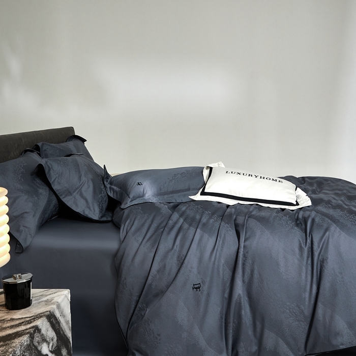 91家纺网 家纺一手货源 找家纺 安莱生活 2024新款60S天丝棉提花四件套-凯撒 凯撒-清墨