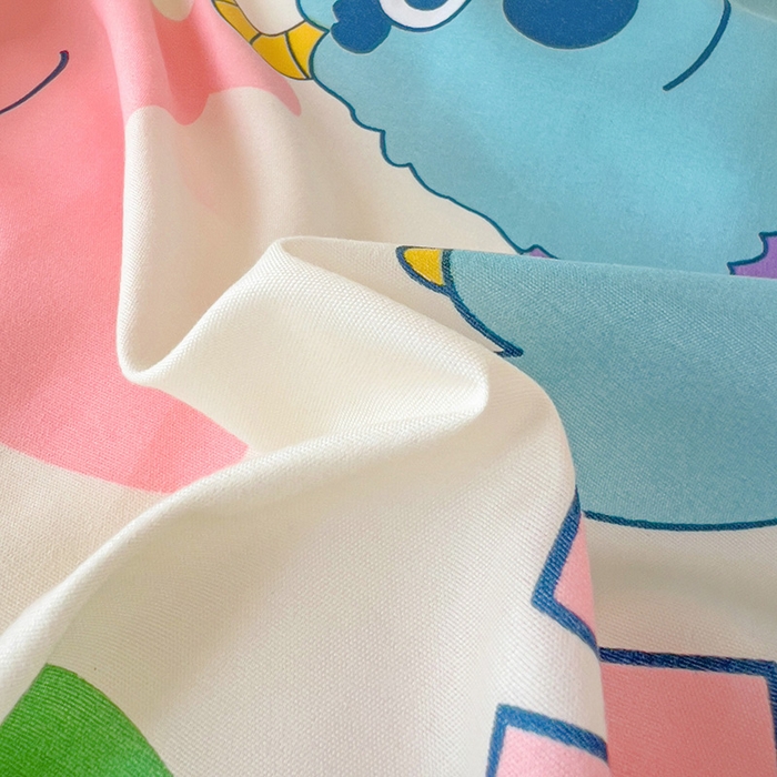 91家纺网 家纺一手货源 找家纺 楠沐家纺 2025新款亲肤芦荟棉印花学生宿舍上下铺四件套三件套 怪兽大学