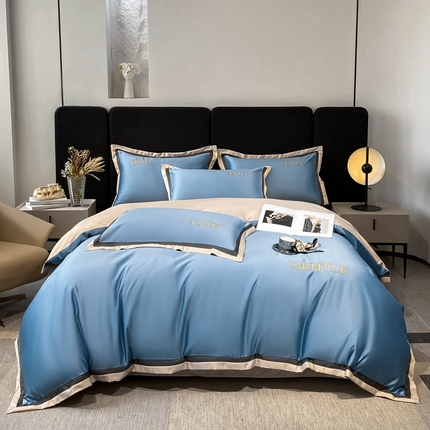 91家纺网 家纺一手货源 找家纺 （总）首尔家纺 2024新款水洗真丝四件套宽边款布达佩斯系列