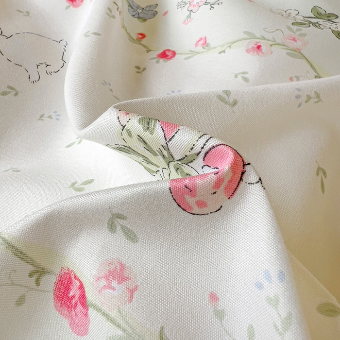 91家纺网 家纺一手货源 找家纺 楠沐家纺 2025新款亲肤芦荟棉印花学生宿舍上下铺四件套三件套 草莓小兔