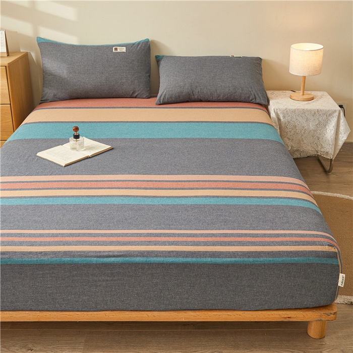 91家纺网 家纺一手货源 找家纺 喜居 2024新款全棉色织水洗棉床笠 斯诺克