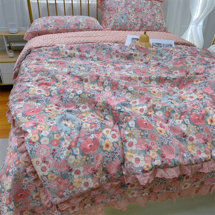 91家纺网 家纺一手货源 找家纺 暖居 2024新款豆豆被四件套 安娜公主