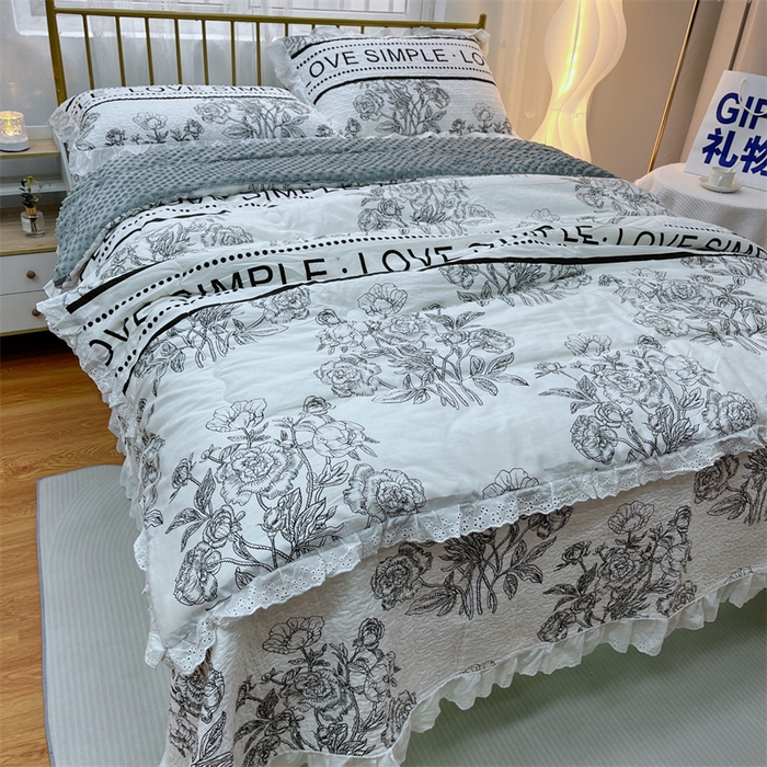 91家纺网 家纺一手货源 找家纺 暖居 2024新款豆豆被四件套 晨暮间