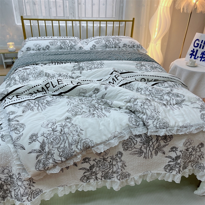 91家纺网 家纺一手货源 找家纺 暖居 2024新款豆豆被四件套 晨暮间