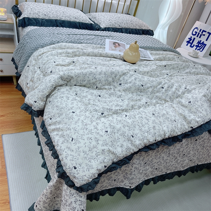 91家纺网 家纺一手货源 找家纺 暖居 2024新款豆豆被四件套 南法假日