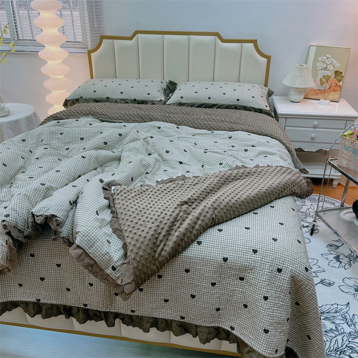 91家纺网 家纺一手货源 找家纺 暖居 2024新款豆豆被四件套 雅格