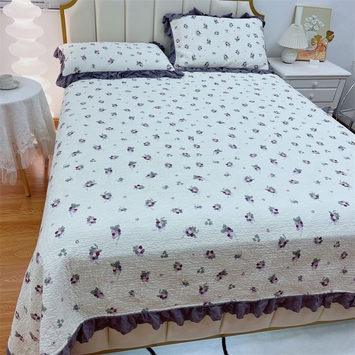 91家纺网 家纺一手货源 找家纺 暖居 2024新款豆豆被四件套 葡萄紫色