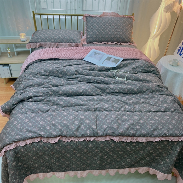 91家纺网 家纺一手货源 找家纺 暖居 2024新款豆豆被四件套 知画