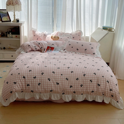 91家纺网 家纺一手货源 找家纺 （总）韩都家居 2024新款ins可爱风云朵棉韩系四件套【奈香】