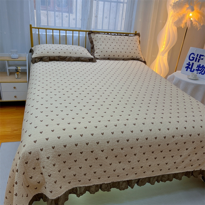 91家纺网 家纺一手货源 找家纺 暖居 2024新款豆豆被四件套 爱心卡