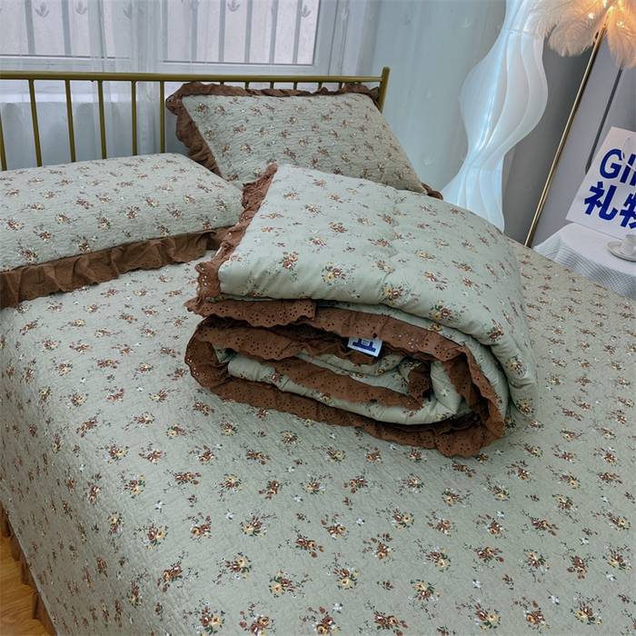 91家纺网 家纺一手货源 找家纺 暖居 2024新款豆豆被四件套 摩登浅咖