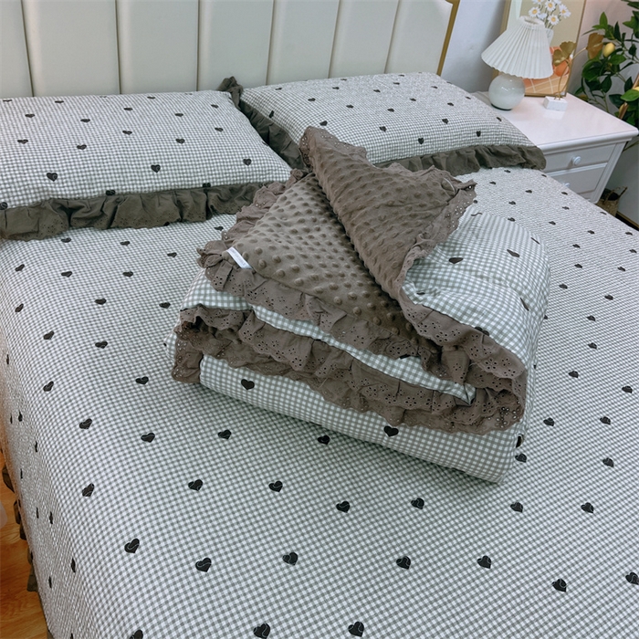 91家纺网 家纺一手货源 找家纺 暖居 2024新款豆豆被四件套 雅格