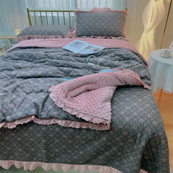 91家纺网 家纺一手货源 找家纺 暖居 2024新款豆豆被四件套 知画