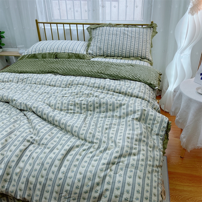 91家纺网 家纺一手货源 找家纺 暖居 2024新款豆豆被四件套 可可庄园