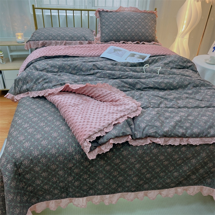 91家纺网 家纺一手货源 找家纺 暖居 2024新款豆豆被四件套 知画