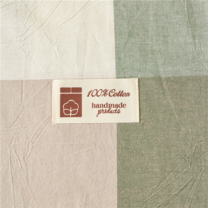 91家纺网 家纺一手货源 找家纺 喜居 2024新款全棉色织水洗棉床笠 绿大格