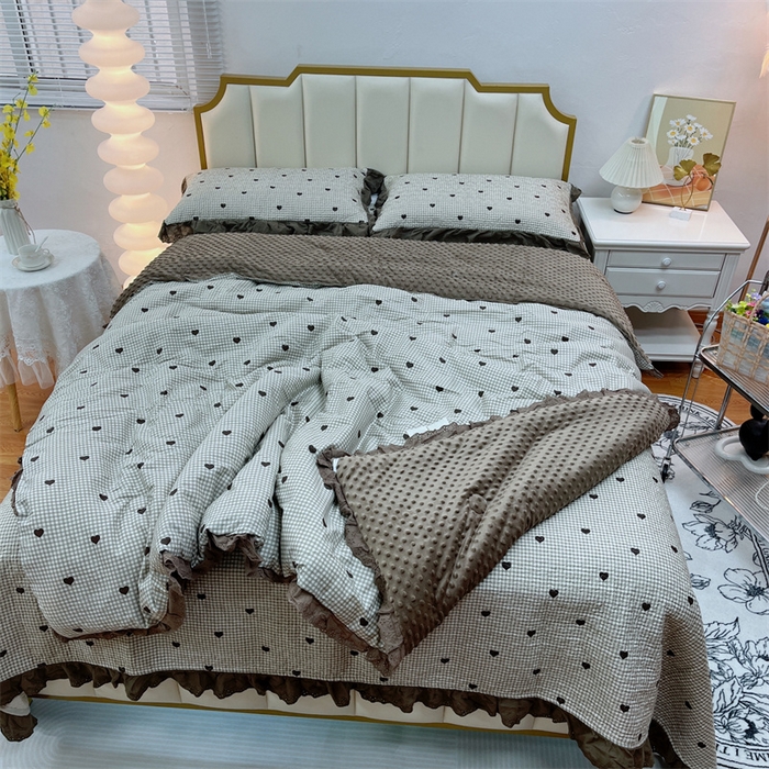 91家纺网 家纺一手货源 找家纺 暖居 2024新款豆豆被四件套 雅格