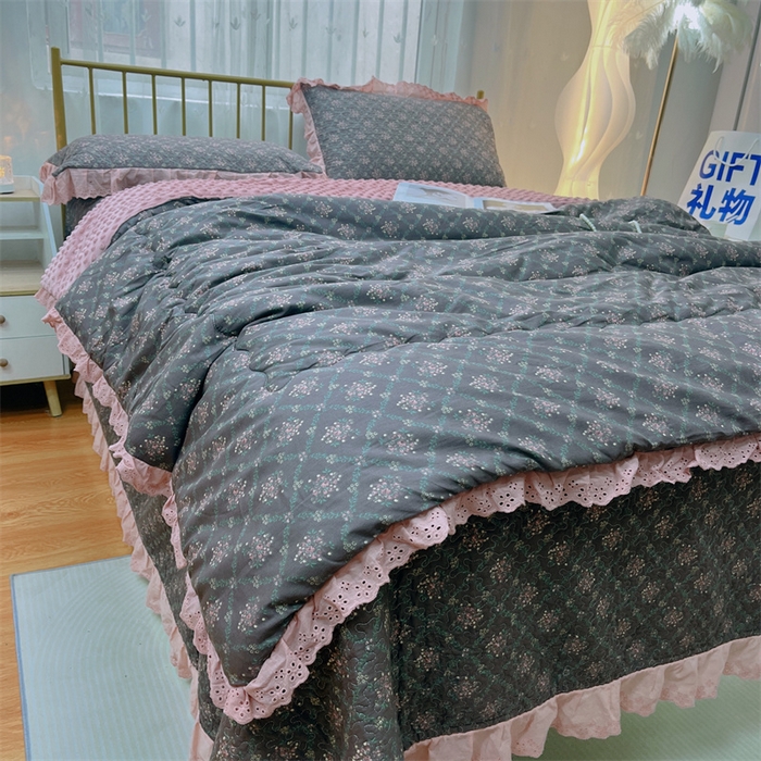 91家纺网 家纺一手货源 找家纺 暖居 2024新款豆豆被四件套 知画