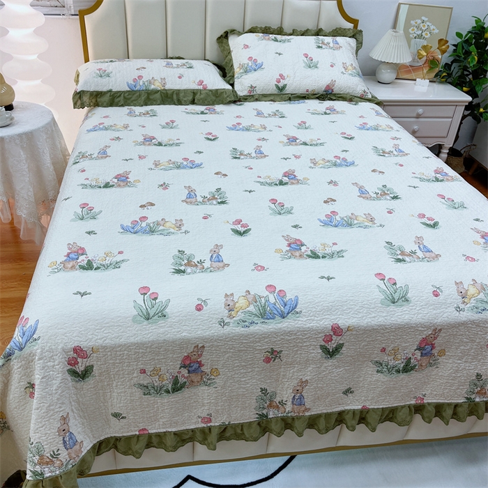 91家纺网 家纺一手货源 找家纺 暖居 2024新款豆豆被四件套 幸运兔