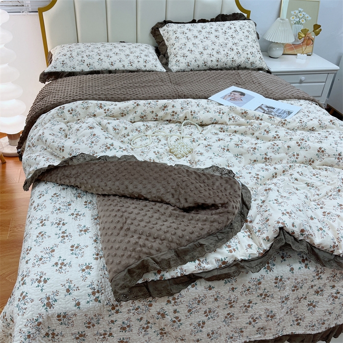 91家纺网 家纺一手货源 找家纺 暖居 2024新款豆豆被四件套 墨尔本