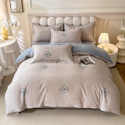 91家纺网 家纺一手货源 找家纺 （总）幸嘉轩 2025新款全棉喷气加厚磨毛印花小清新四件套