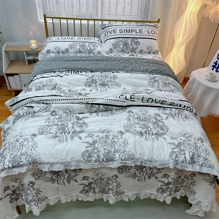 91家纺网 家纺一手货源 找家纺 暖居 2024新款豆豆被四件套 晨暮间