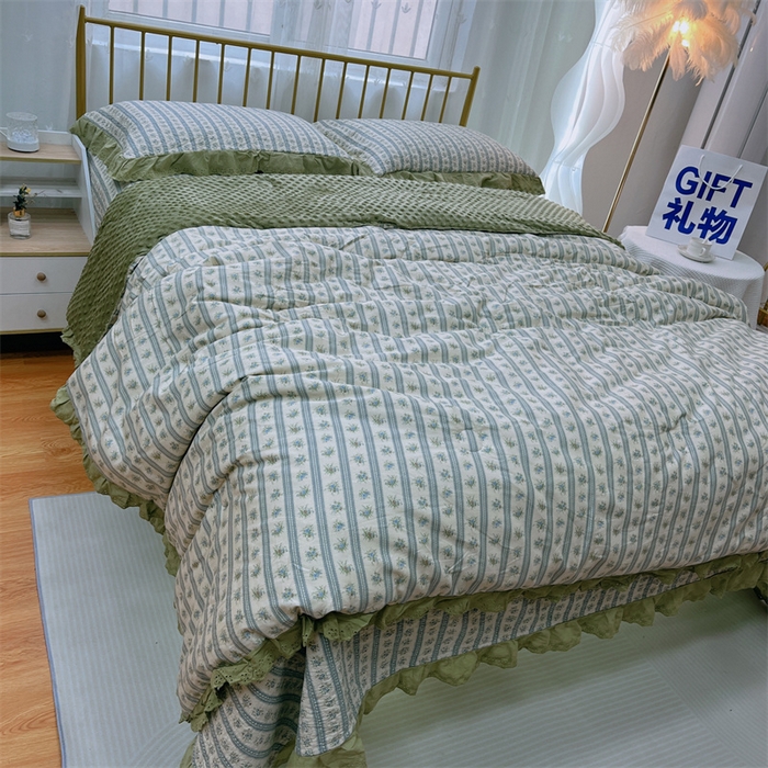 91家纺网 家纺一手货源 找家纺 暖居 2024新款豆豆被四件套 可可庄园