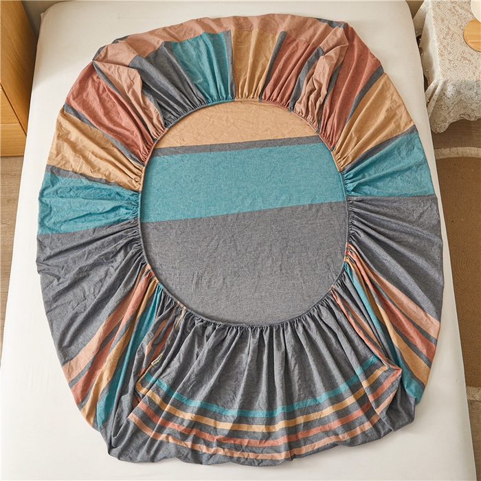 91家纺网 家纺一手货源 找家纺 喜居 2024新款全棉色织水洗棉床笠 斯诺克