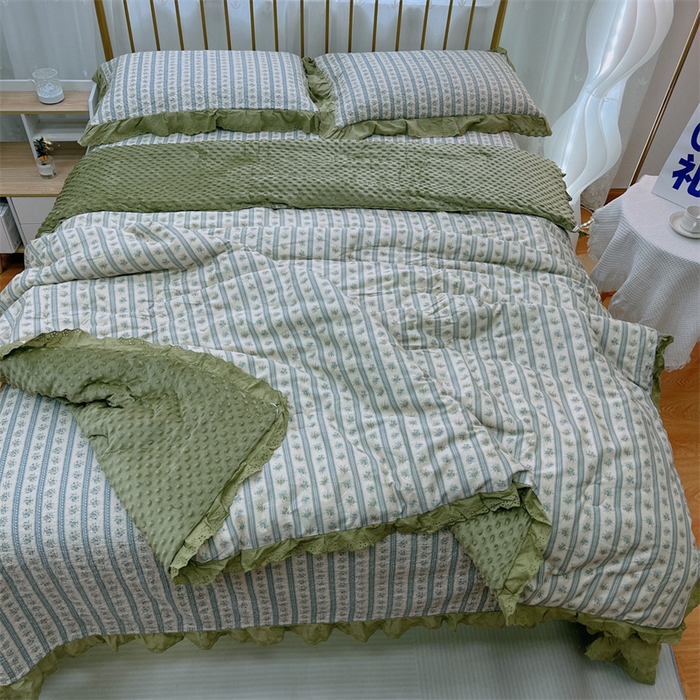 91家纺网 家纺一手货源 找家纺 暖居 2024新款豆豆被四件套 可可庄园