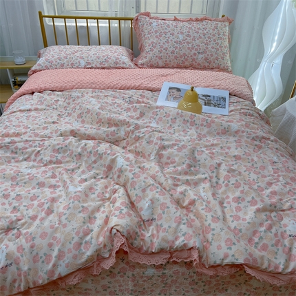 91家纺网 家纺一手货源 找家纺 暖居 2024新款豆豆被四件套 爱情故事