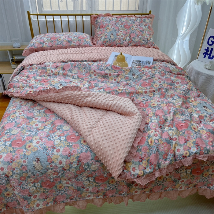 91家纺网 家纺一手货源 找家纺 暖居 2024新款豆豆被四件套 安娜公主