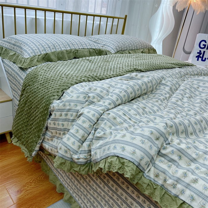 91家纺网 家纺一手货源 找家纺 暖居 2024新款豆豆被四件套 可可庄园