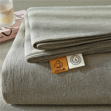 91家纺网 家纺一手货源 找家纺 喜居 2024新款全棉色织水洗棉床笠 千鸟绿