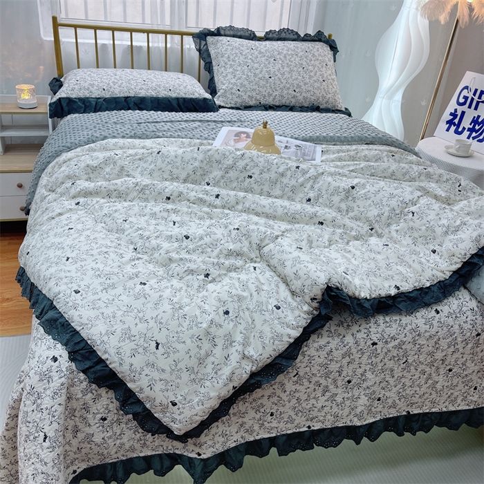 91家纺网 家纺一手货源 找家纺 暖居 2024新款豆豆被四件套 南法假日