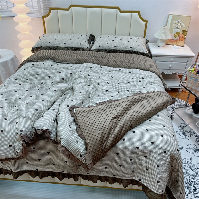 91家纺网 家纺一手货源 找家纺 暖居 2024新款豆豆被四件套 雅格