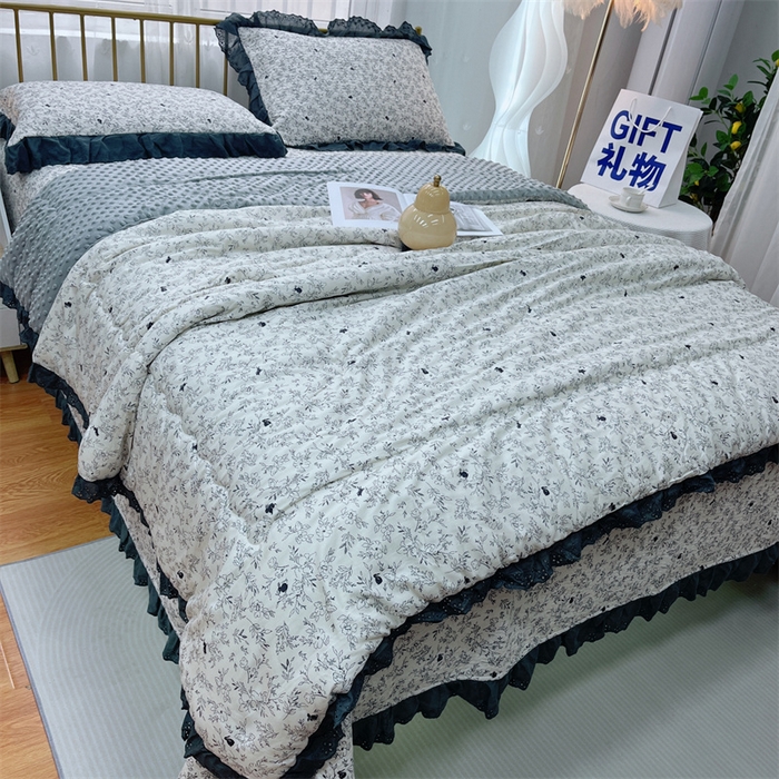 91家纺网 家纺一手货源 找家纺 暖居 2024新款豆豆被四件套 南法假日