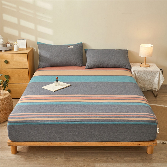 91家纺网 家纺一手货源 找家纺 喜居 2024新款全棉色织水洗棉床笠 斯诺克