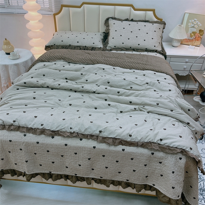 91家纺网 家纺一手货源 找家纺 暖居 2024新款豆豆被四件套 雅格