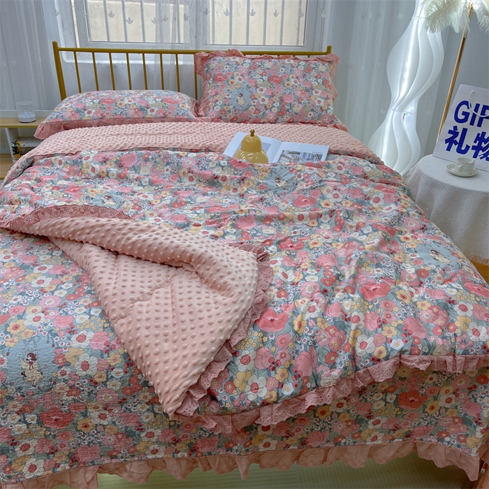 91家纺网 家纺一手货源 找家纺 暖居 2024新款豆豆被四件套 安娜公主