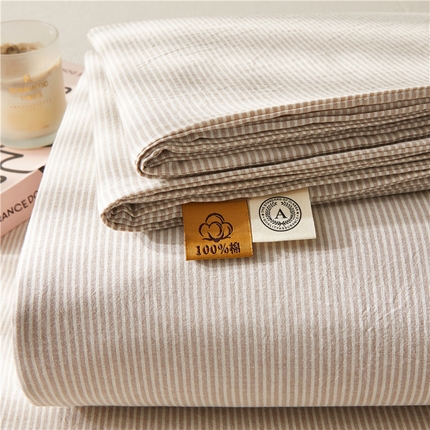 91家纺网 家纺一手货源 找家纺 喜居 2024新款全棉色织水洗棉床笠 光年米