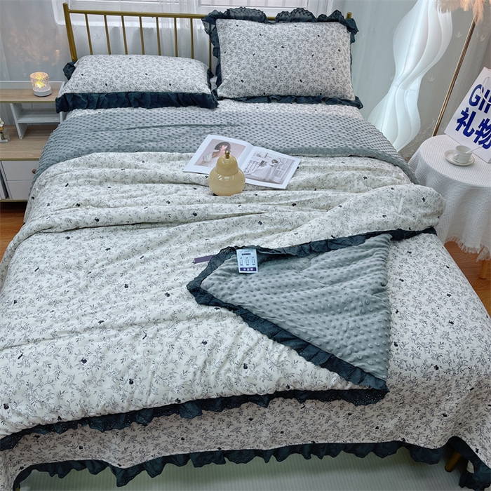 91家纺网 家纺一手货源 找家纺 暖居 2024新款豆豆被四件套 南法假日