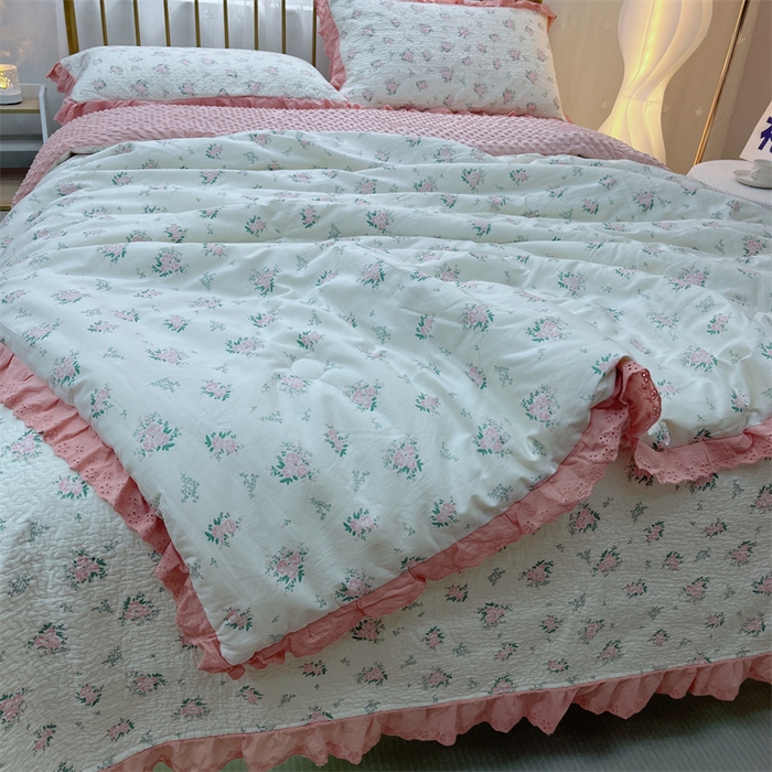 91家纺网 家纺一手货源 找家纺 暖居 2024新款豆豆被四件套 花期