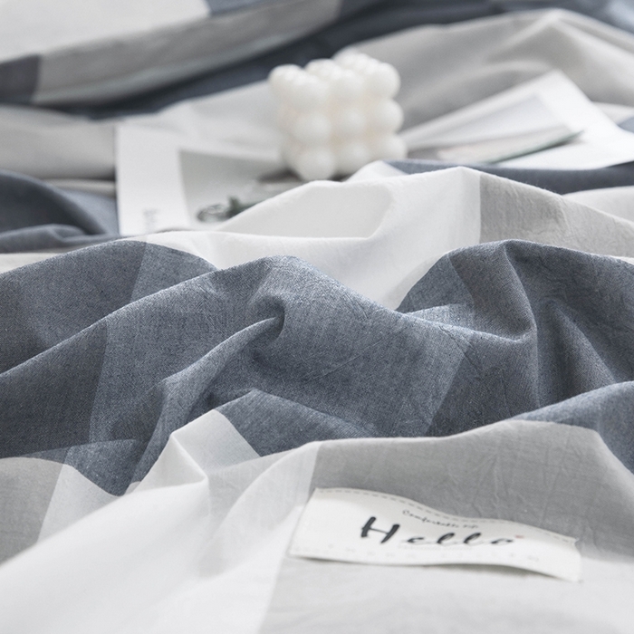 91家纺网 家纺一手货源 找家纺 （总）柠萌家居 2025新款无印良品风A类色织水洗棉全棉学生宿舍三件套床垫套三件套