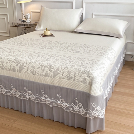 91家纺网 家纺一手货源 找家纺 （总）美洲琳 2025新款A类泡小豆冷感豆豆席三件套-碎花剪影（提供买家秀）