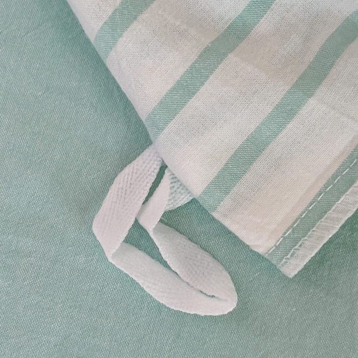 91家纺网 家纺一手货源 找家纺 玖弘家居 2024新款全棉色织水洗棉学生三件套四件套床垫套系列 湖蓝条