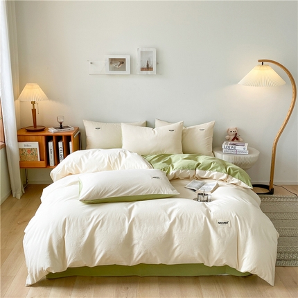 91家纺网 家纺一手货源 找家纺 （总）佳汐蓝家纺 2024新款全棉水洗棉贴标四件套